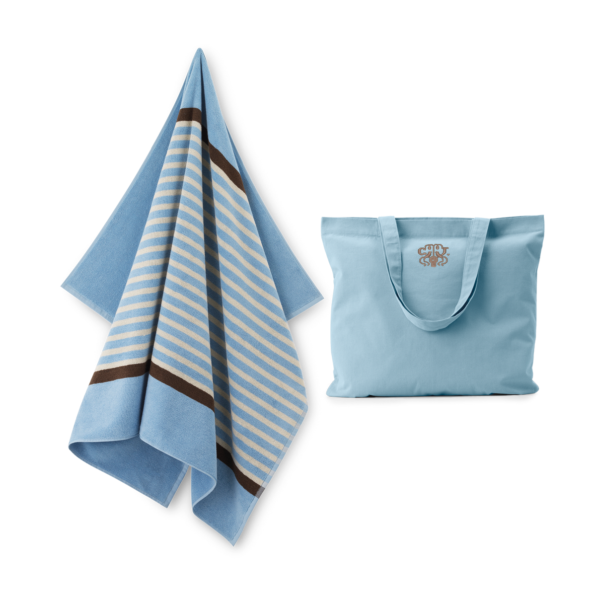 Abild bath sheet & canvas bag – Blue Wave | Georg Jensen Damask