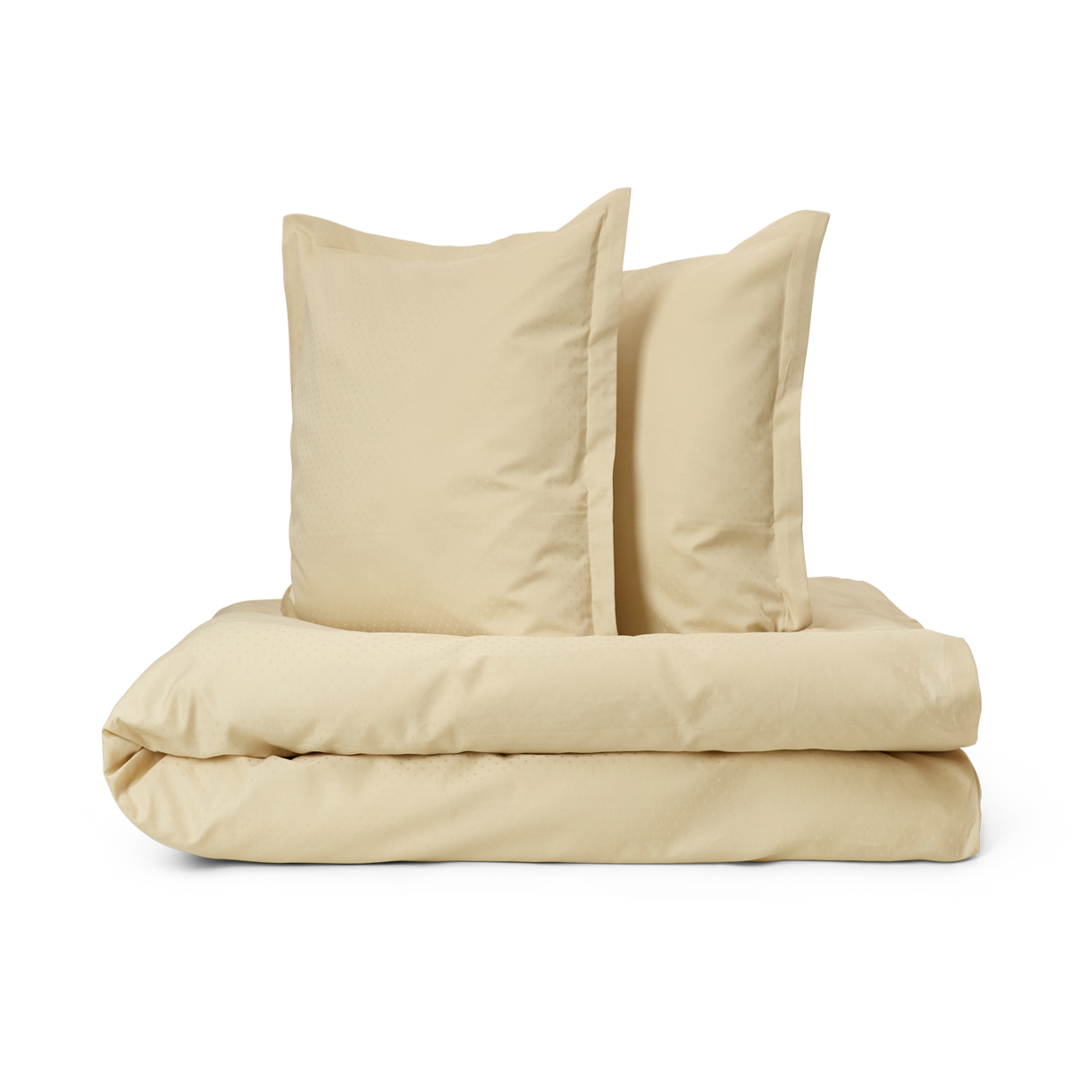 Damaskvævet sengetøj til dobbeltdyne i lys gul