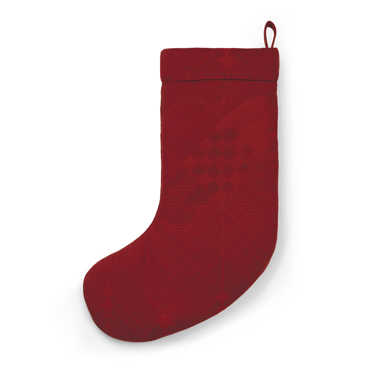 Red Christmas sock with the iconic Christmas design