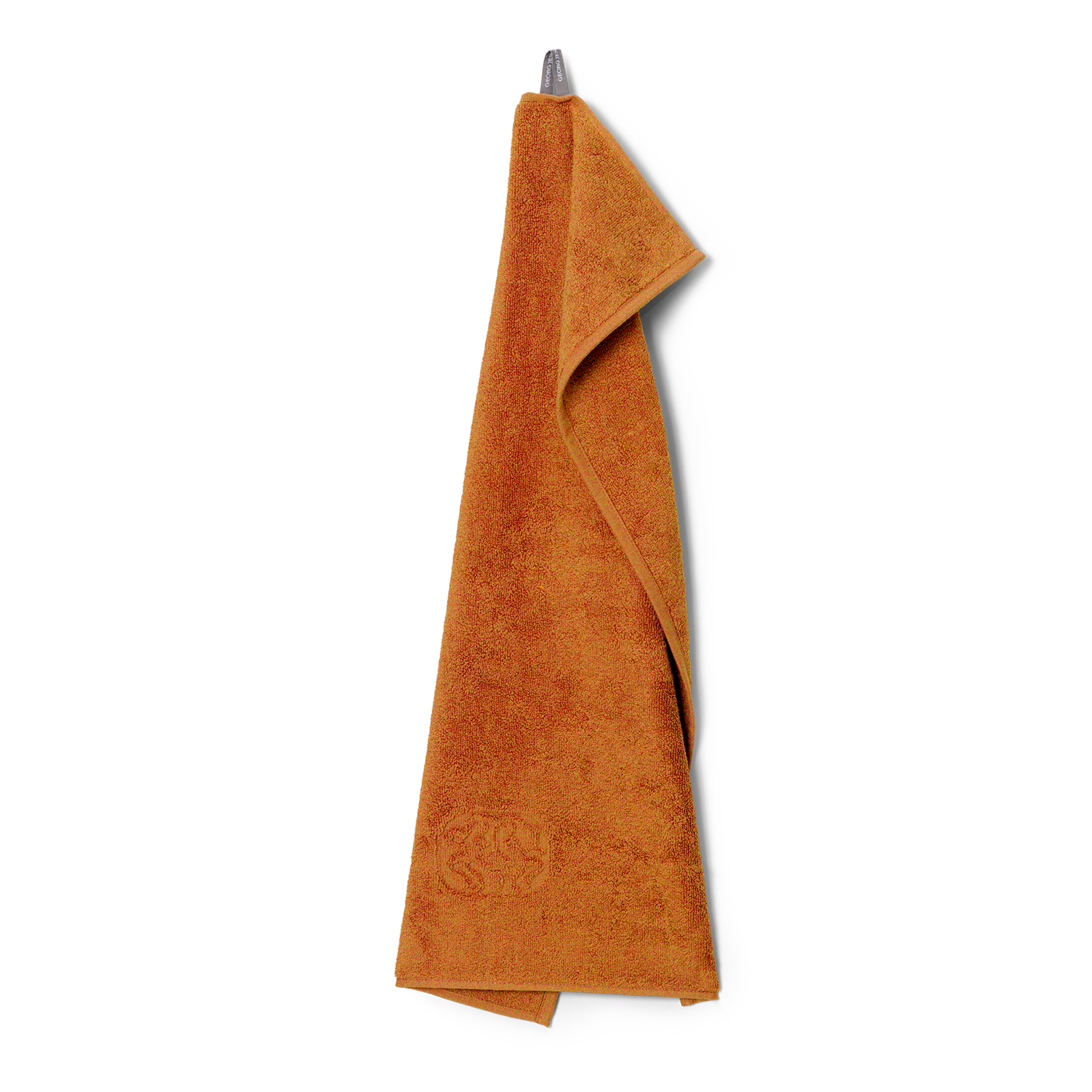 Damask Terry guest towel in deep orange Chanterelle – Georg Jensen