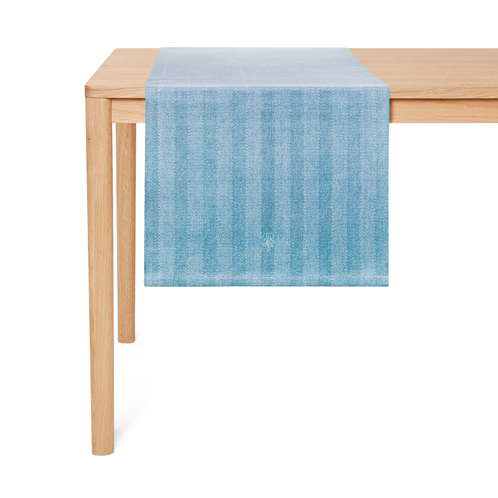 table runner 「青磁色・彩」　帯リメイク Herringbone table runner in Blue Hour – Elegant and timeless table