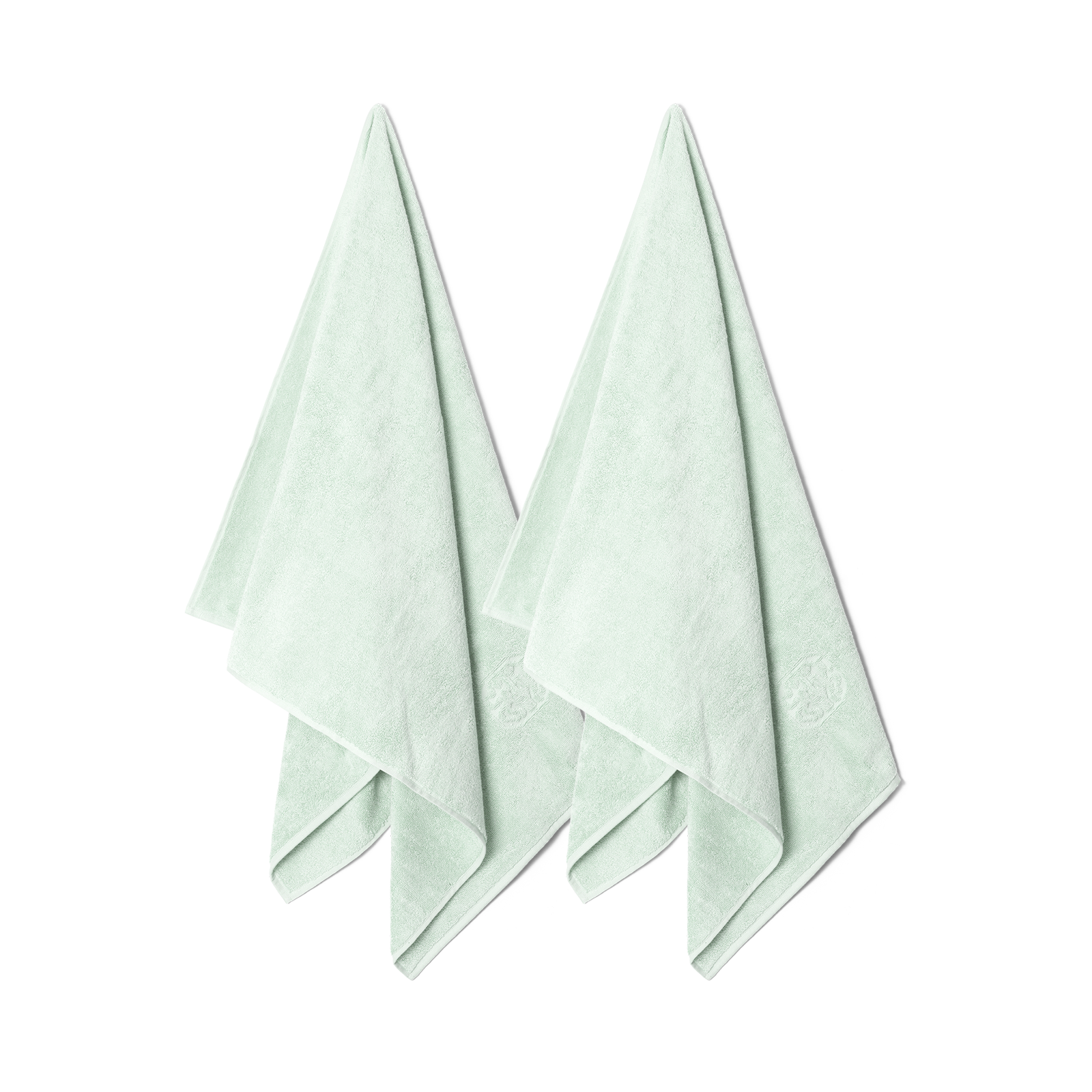 2 bath towels, Glass Green