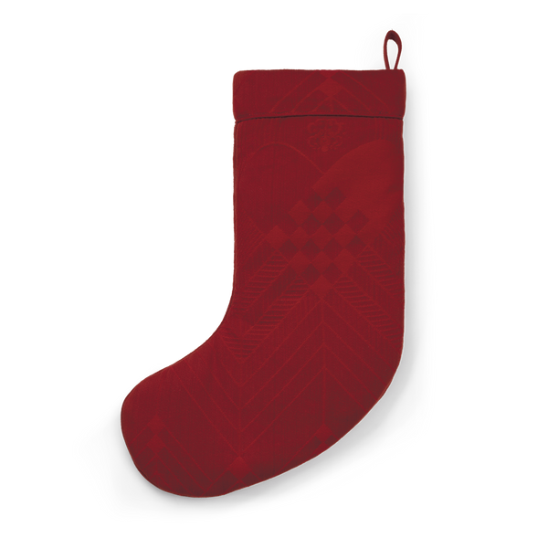 Red Christmas sock with the iconic Christmas design