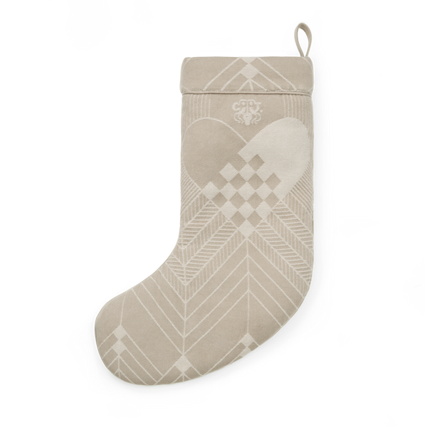 Beige Christmas sock with the iconic Christmas design