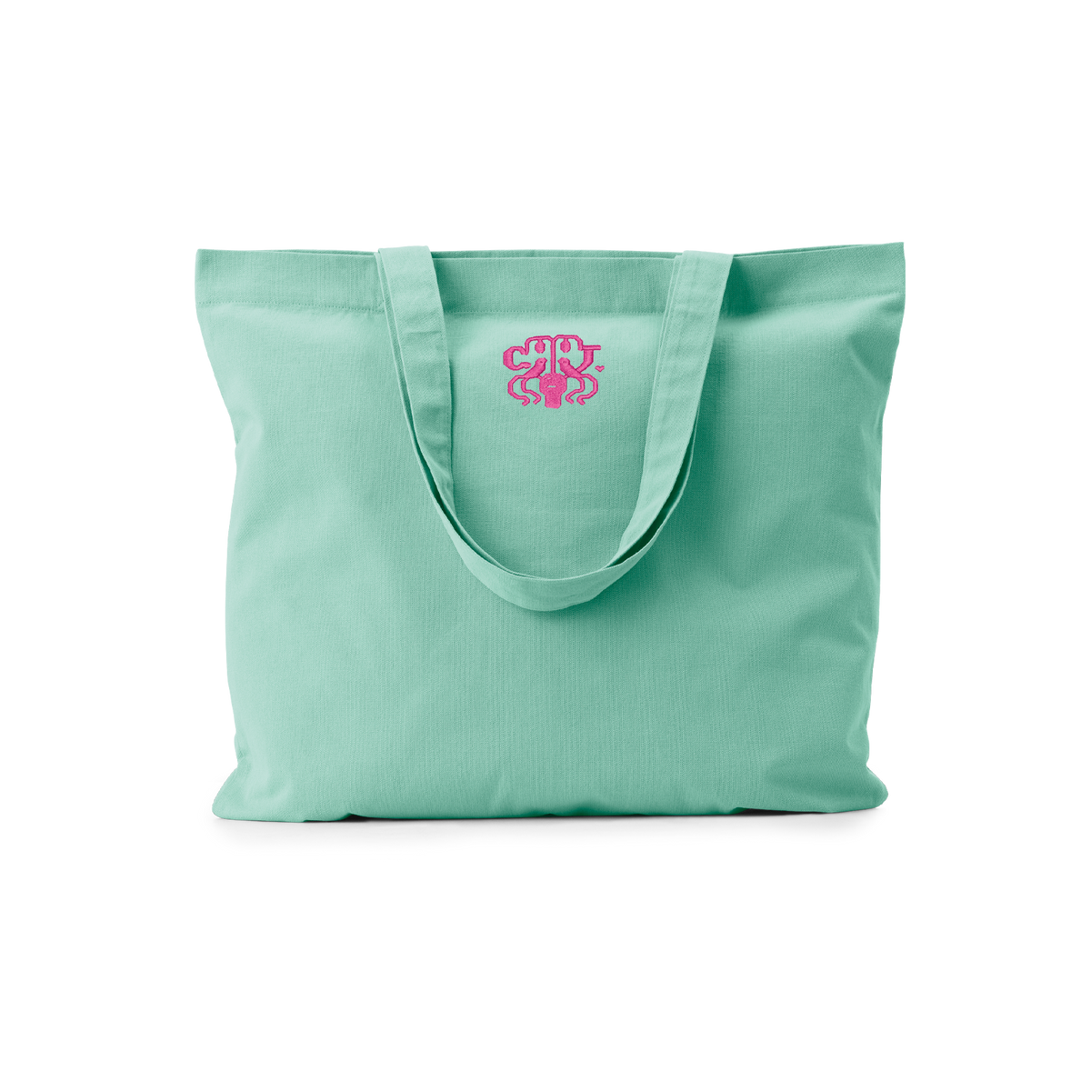 HLT Daily Logo Tote（mint） Canvas bag with embroidered logo in Mint Green