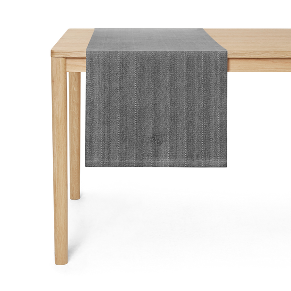 Dark grey herringbone weave table runner