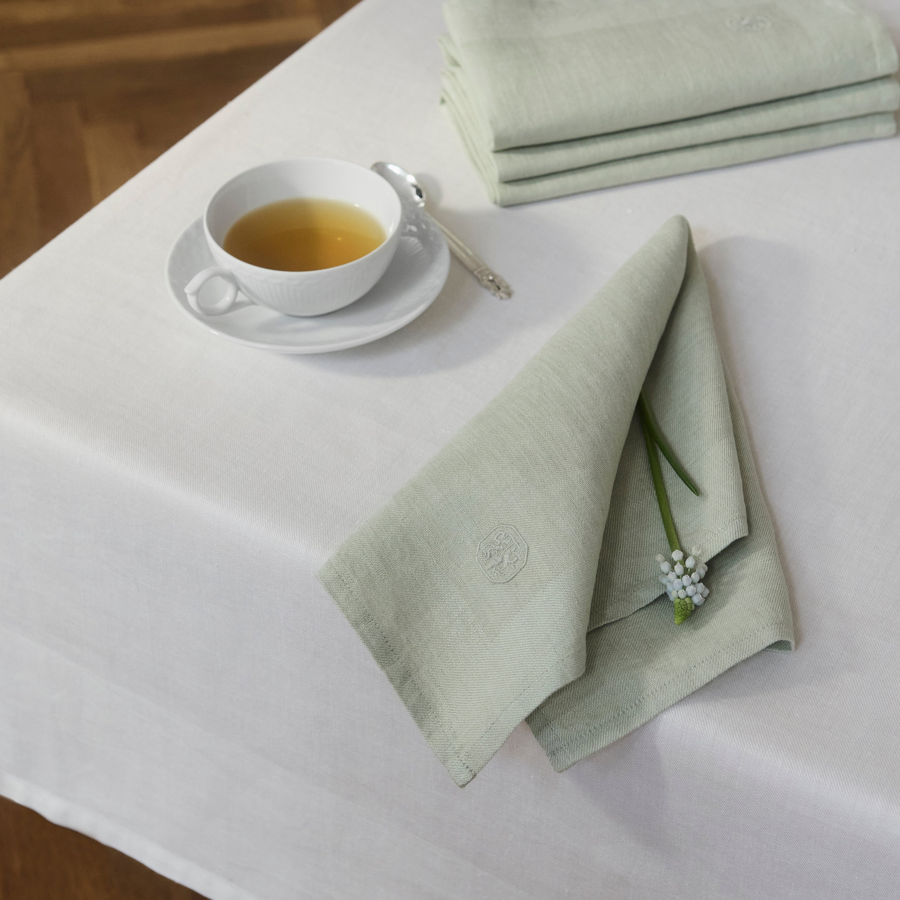 2 pcs. Linen Napkins with Embroidered Logo