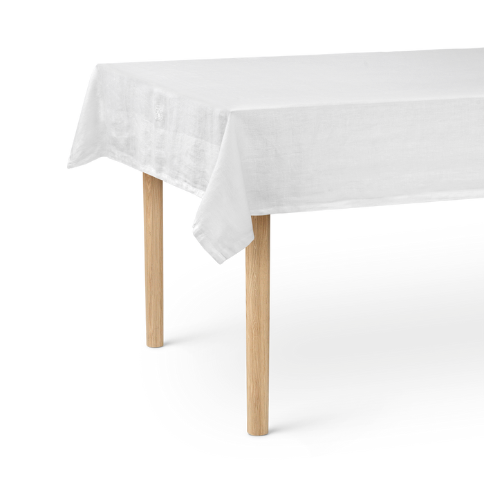 White linen tablecloth